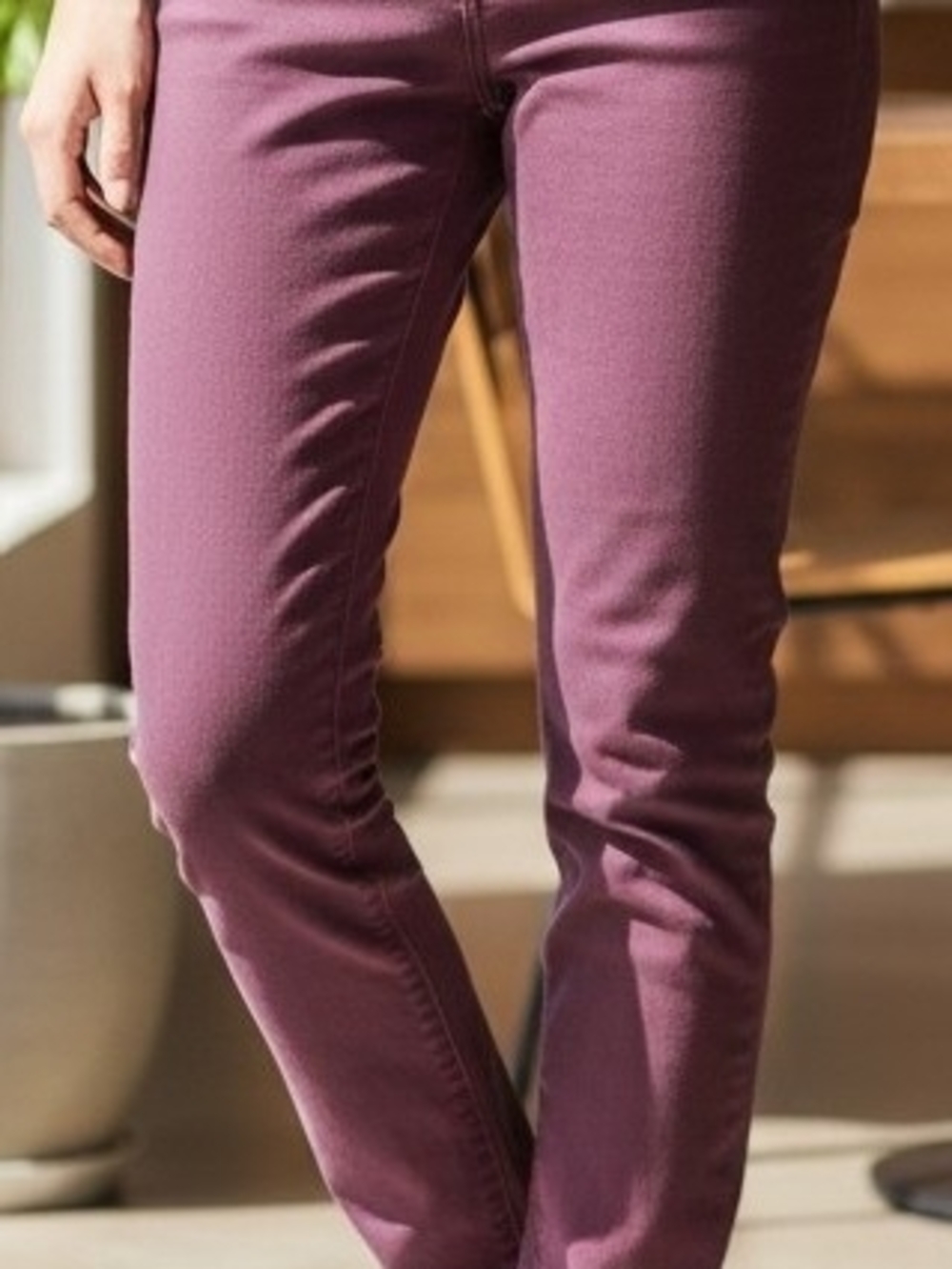 CP Jeans Skinny Straight Leg Red Wine Pants Cotton Blend 5 Pockets Versatile 7